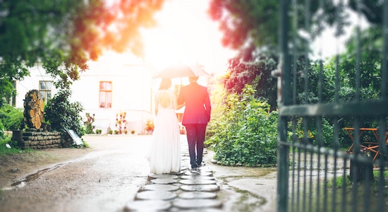 Wedding Couple at Outdoor Wedding